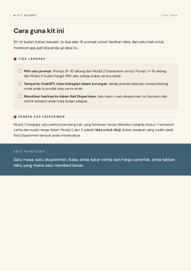 Muka surat 2 — cara guna kit